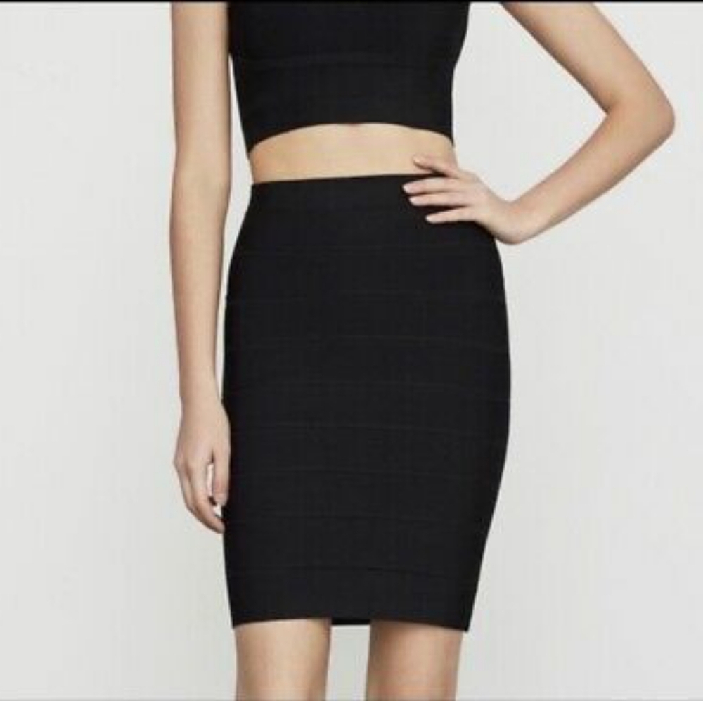 BCBG MaxAzria Simone Fitted Mini Pencil Skirt Black Size XS